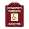 Signmission Reserved Parking $250 Fine W/ Graphic Heavy-Gauge Aluminum Sign, 24" x 18", BU-1824-23165 A-DES-BU-1824-23165 - alternate 1
